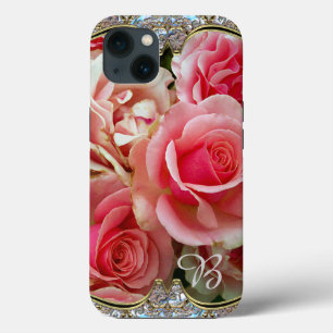 Rose Juxtapose extra Protection Monogram iPhone 13 Case