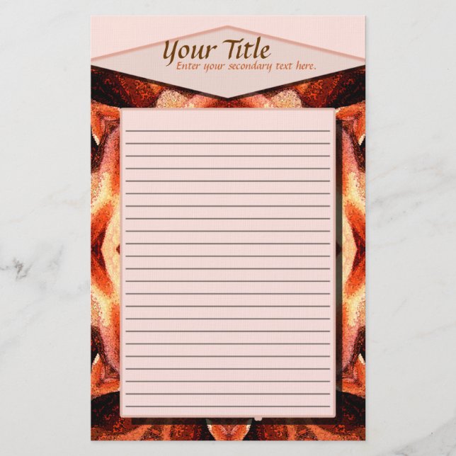 Rose Kaleidoscope Lined Stationery (Front)