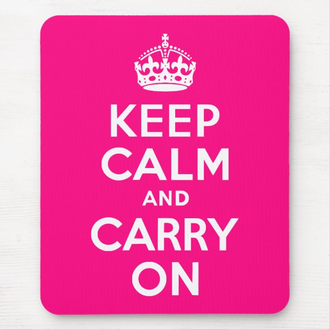 Rose Keep Calm and Carry On Mouse Pad (Front)