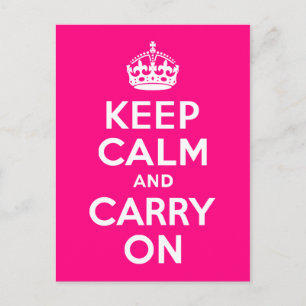 Rose Keep Calm and Carry On Postcard