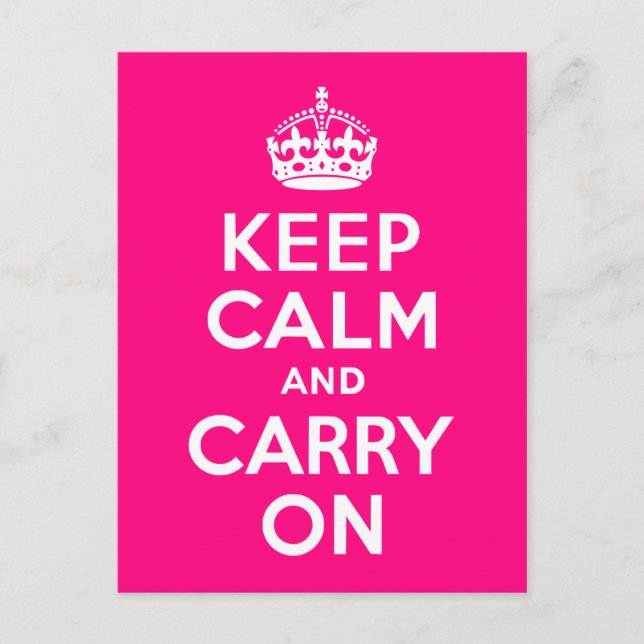 Rose Keep Calm and Carry On Postcard (Front)