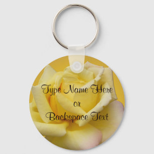 Rose Key Chains Personalised Yellow Rose Keychain