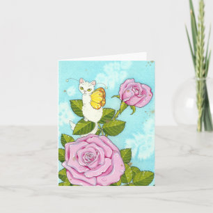 Rose kitty fairy notecard