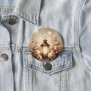 Rose Lantern Glow Bouquet 7.5 Cm Round Badge