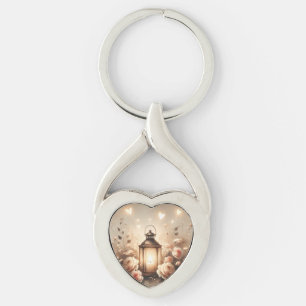 Rose Lantern Glow Bouquet Key Ring