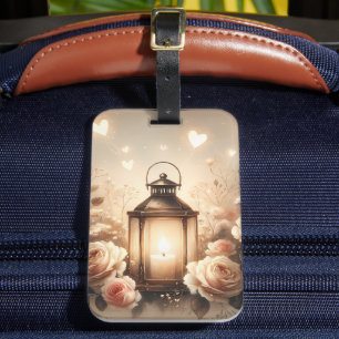 Rose Lantern Glow Bouquet Luggage Tag