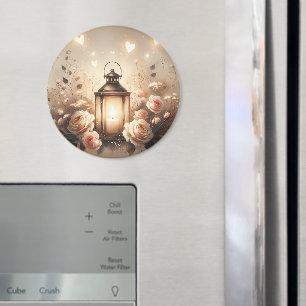 Rose Lantern Glow Bouquet Magnet