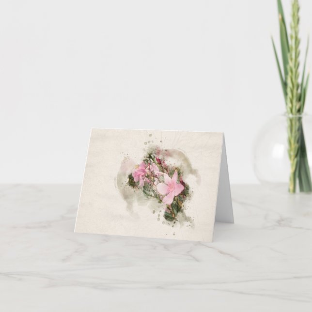 Rose Laurel Flower Card (Front)