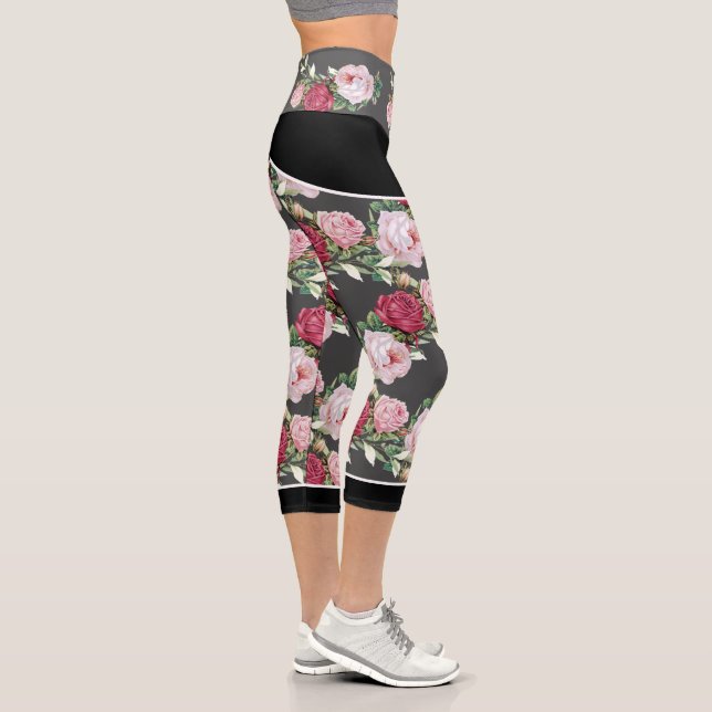 Rose Leggings - Capri (Dark Grey) (Right)