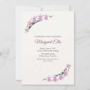 Rose Lilac Bletilla Retirement Party Invitation