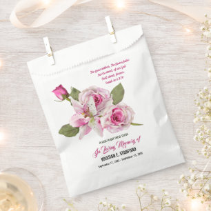 Rose Lily Greenery Seed Packet Favour Bags