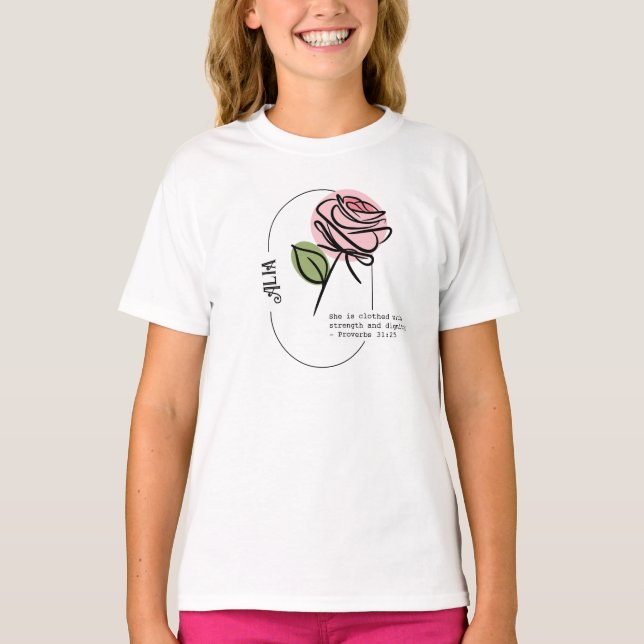 Rose Line Art T-Shirt (Front)