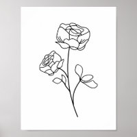 Rose Line Drawing minimalist, modern, art floral 
