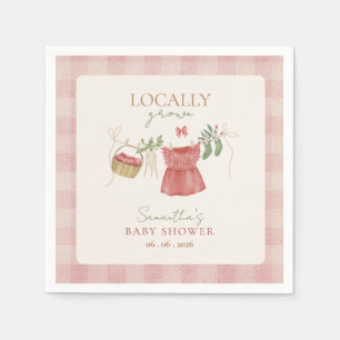 Rose Locally Grown Farmer's Market Baby Shower Napkin