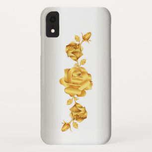 Rose Lovers Design   Gold on Silver Case-Mate iPhone Case