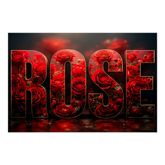 Rose Luxury Botanical Floral Deco Poster (Front)