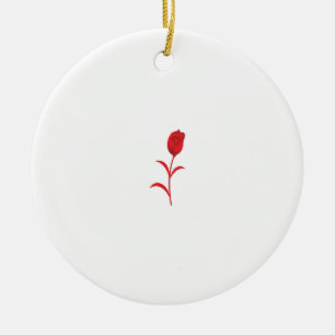 Rose Madder, Lava Red, floral Design Ceramic Tree Decoration