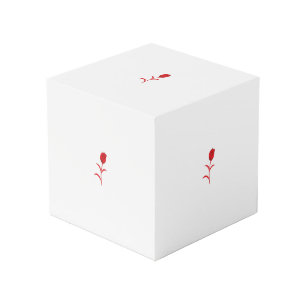 Rose Madder, Lava Red, floral Design Cube