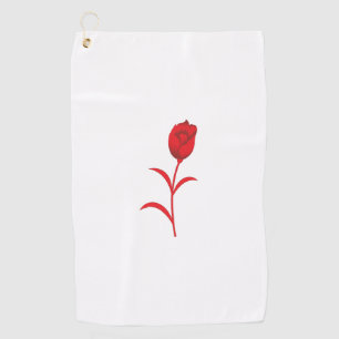 Rose Madder, Lava Red, floral Design Golf Towel