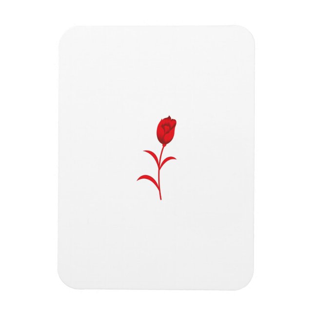 Rose Madder, Lava Red, floral Design Magnet (Vertical)