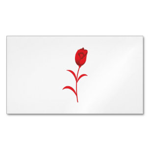 Rose Madder, Lava Red, floral Design Magnetic Business Card