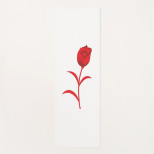 Rose Madder, Lava Red, floral Design Yoga Mat