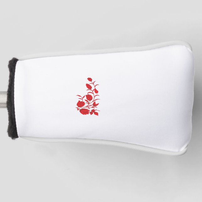 Rose Madder, Thunderbird floral design Golf Head Cover (Front)