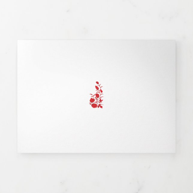 Rose Madder, Thunderbird floral design Tri-Fold Card (Cover)