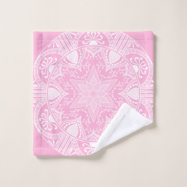 Rose Mandala Bath Towel Set (Wash Cloth)
