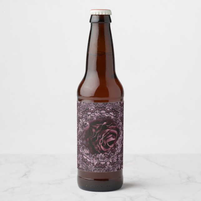 Rose Mandala  Beer Bottle Label (Front)