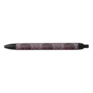 Rose Mandala Black Ink Pen