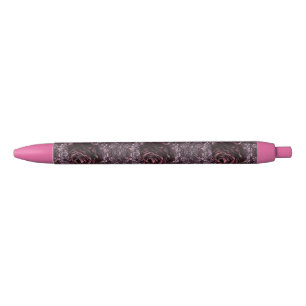 Rose Mandala Black Ink Pen