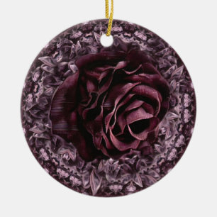 Rose Mandala  Ceramic Tree Decoration