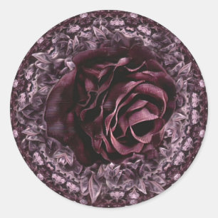 Rose Mandala  Classic Round Sticker