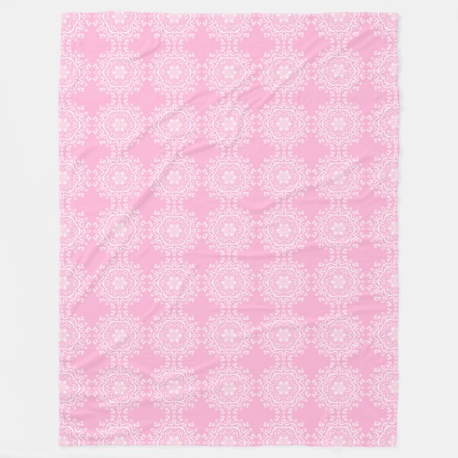 Rose Mandala Fleece Blanket (Front)