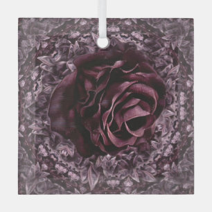 Rose Mandala Glass Tree Decoration