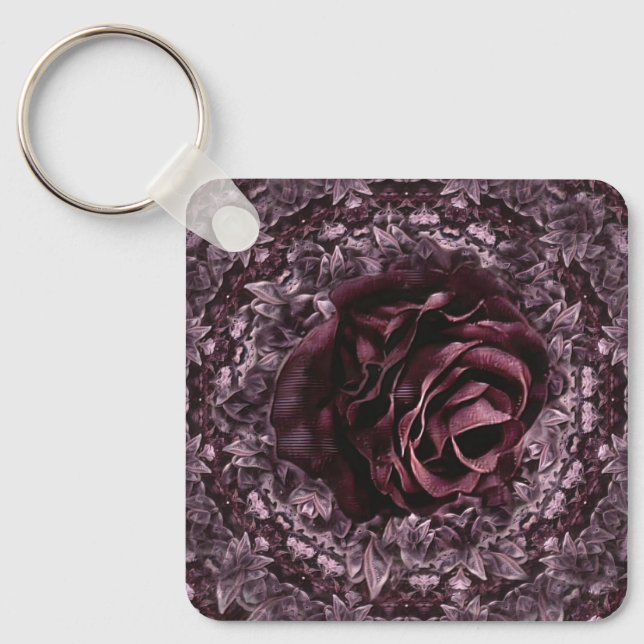 Rose Mandala  Key Ring (Front)