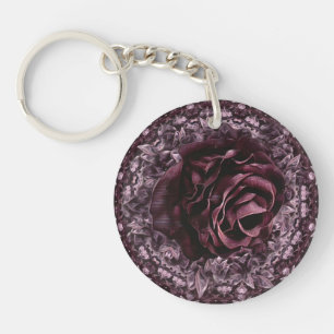 Rose Mandala  Key Ring