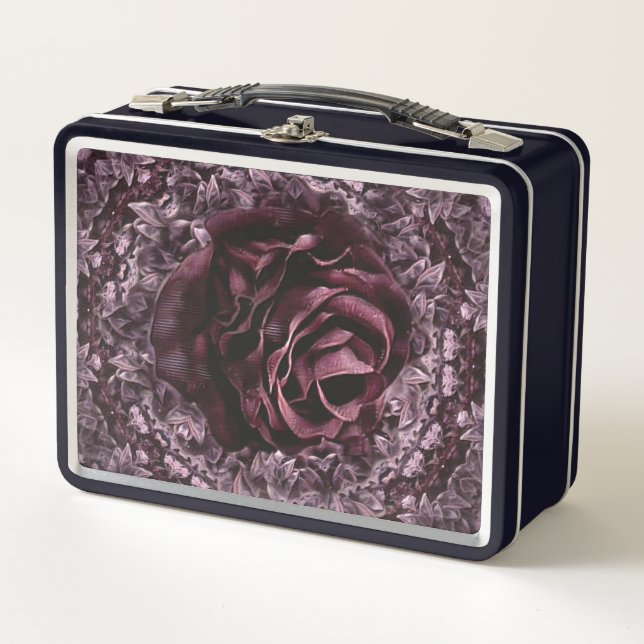 Rose Mandala  Metal Lunch Box (Front)