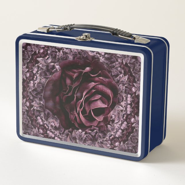 Rose Mandala  Metal Lunch Box (Front)
