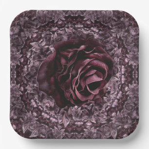 Rose Mandala Paper Plate