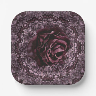 Rose Mandala  Paper Plate