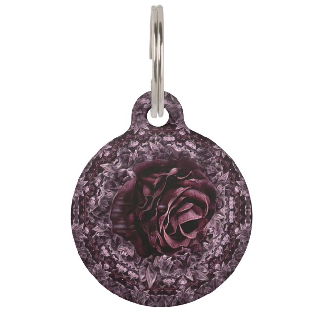 Rose Mandala  Pet Tag (Front)