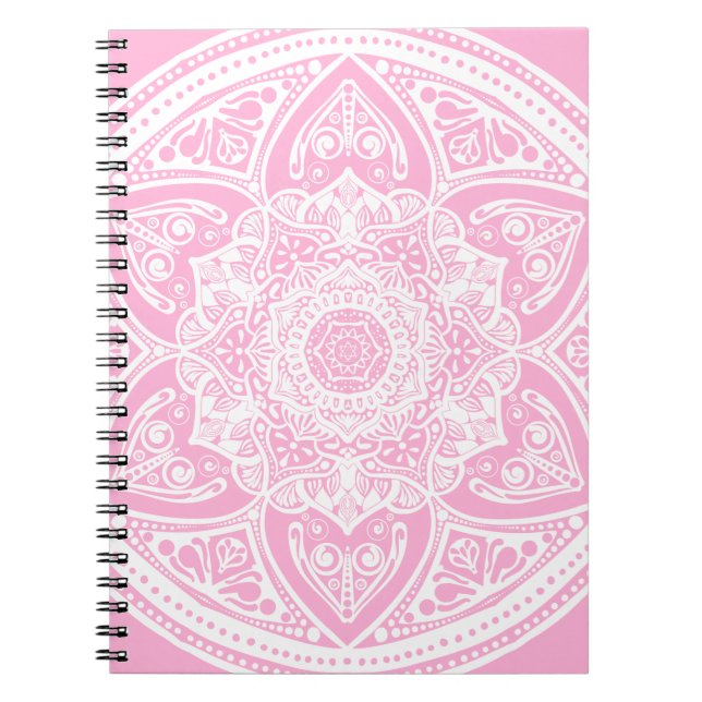 Rose Mandala Spiral Notebook (Front)