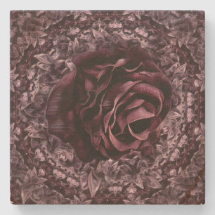 Rose Mandala Stone Coaster