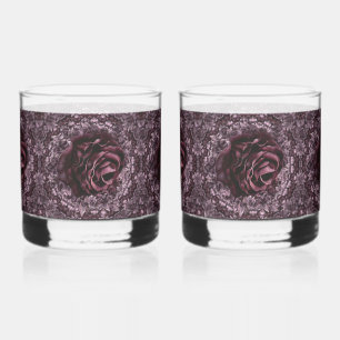 Rose Mandala Whiskey Glass