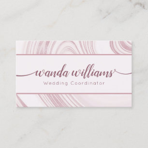 Rose Marble Handwritten Calligraphy Business Card