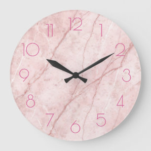Rose Marble Organic Dusty Rose Blush Large Clock