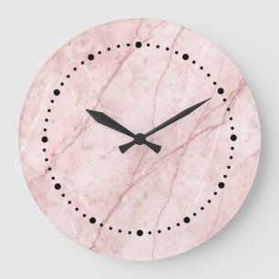 Rose Marble Organic Dusty Rose Blush Large Clock