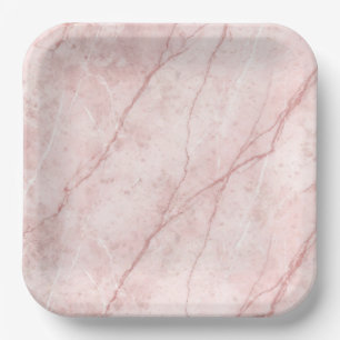 Rose Marble Organic Dusty Rose Blush Paper Plate